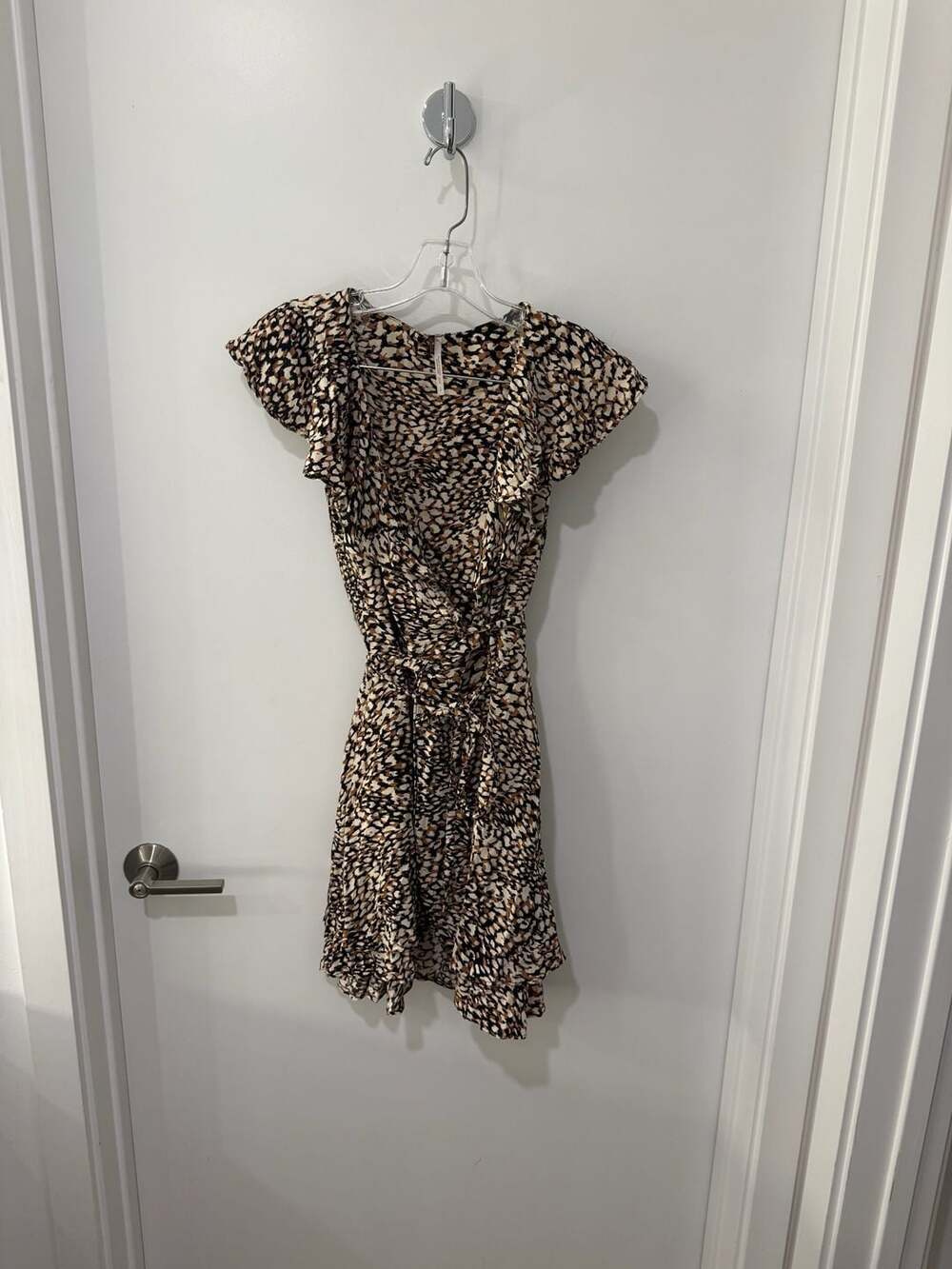 Free People French Quarter Wrap Mini Dress in Leopard Print